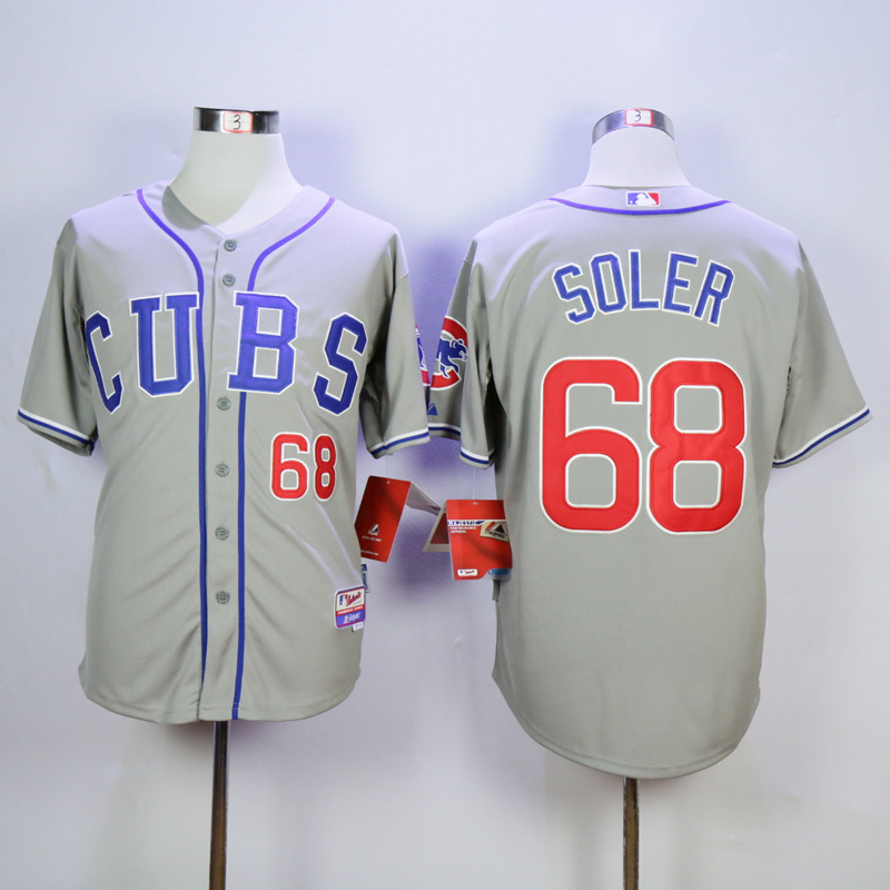 Men Chicago Cubs 68 Soler Grey CUBS MLB Jerseys